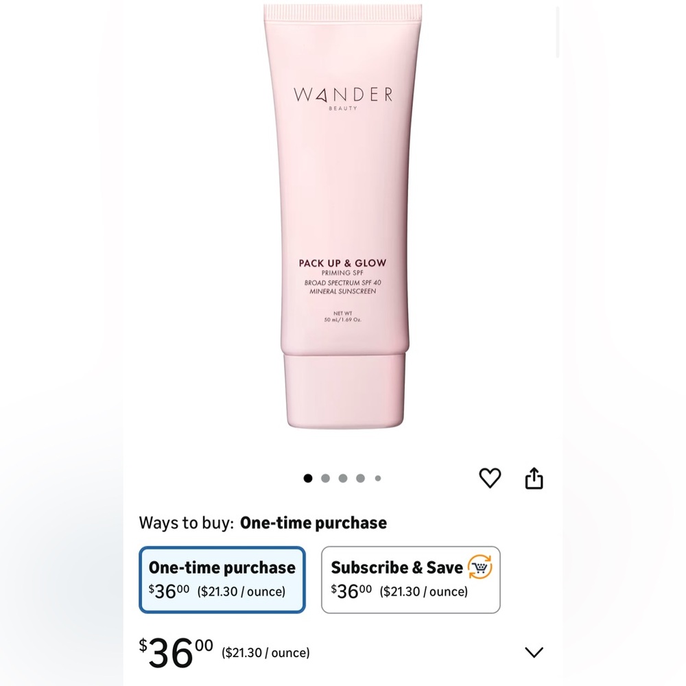 Wander pack up & glow priming spf , new in box